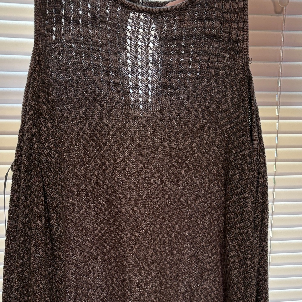 LC Lauren Conrad Off-the-Shoulder Brown Sweater